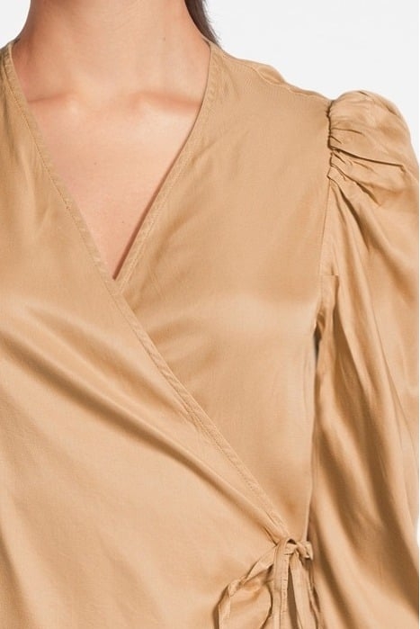 VISCOSE TWILL WRAP BLOUSE TIGER'S EYE 4