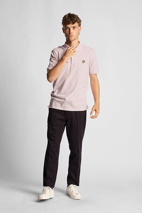 CO-ORDINATE PRINT PLAIN POLO SHIRT LIGHT PINK 3