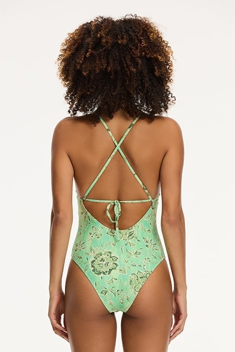 LADIES ROWY SWIMSUIT BOTANIC GREEN BOTANIC FLOWER 2