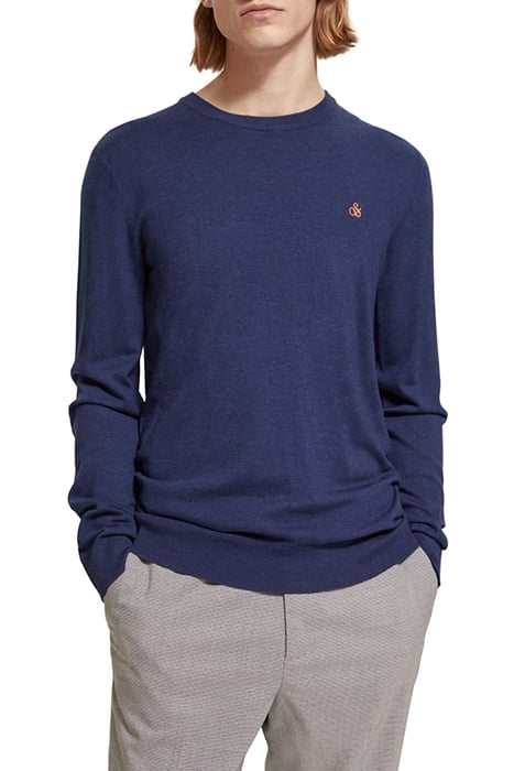 REGULAR FIT ESSENTIALS CREW IN ECO VERO DENIM BLUE 1