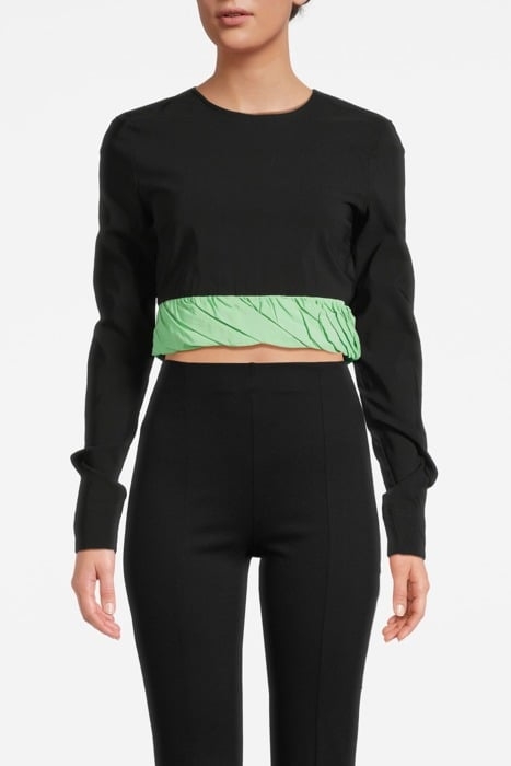 TAFFETA MIX BLOUSE BLACK 1