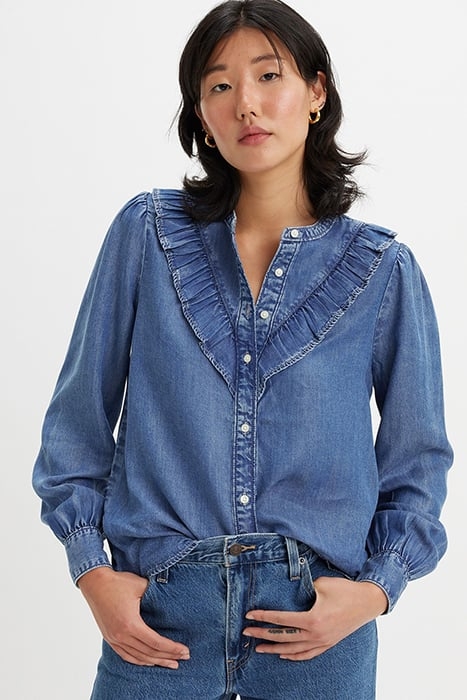 CARINNA BUTTON-DOWN SHIRT BLUE 4