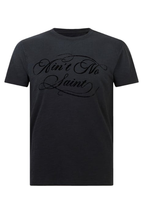 SS CREW TEE - AINT NO SAINT BLACK 2