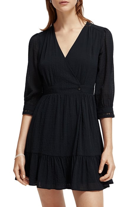 WRAP MINI DRESS BLACK 1