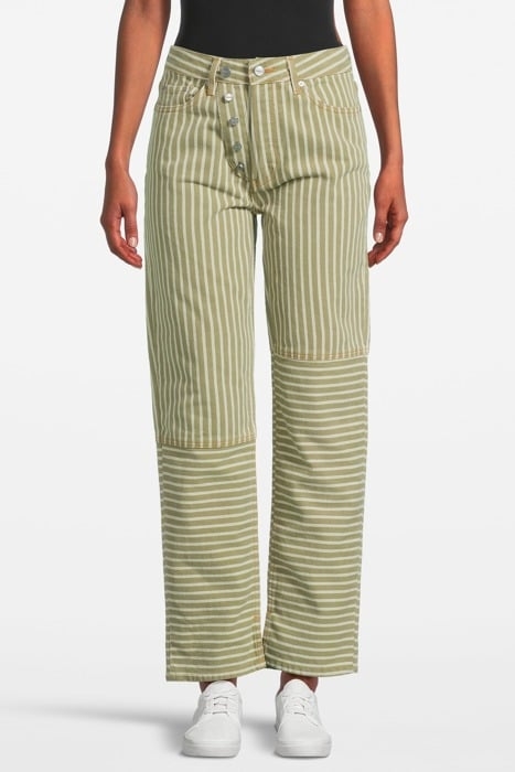 STRIPE DENIM CUTLINE FIGNI STRIPE LODEN GREEN 1