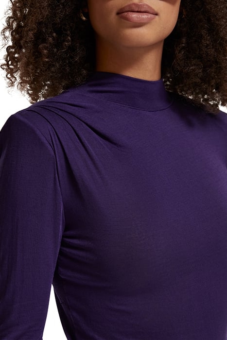 SHOULDER PADDED LONG SLEEVE TOP AUBERGINE 5