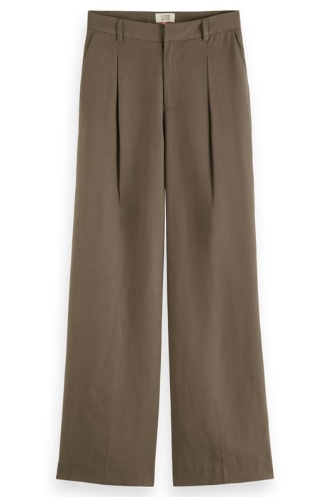 DRAPEY MID RISE WIDE LEG PANT DARK TAUPE 4