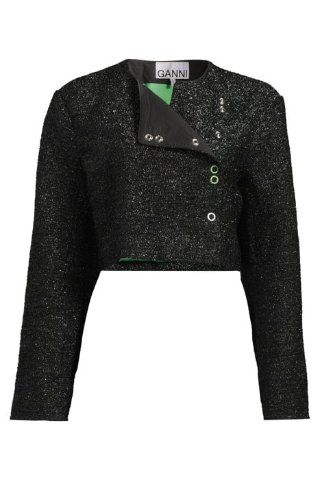 SPARKLE CROPPED BLAZER BLACK 3