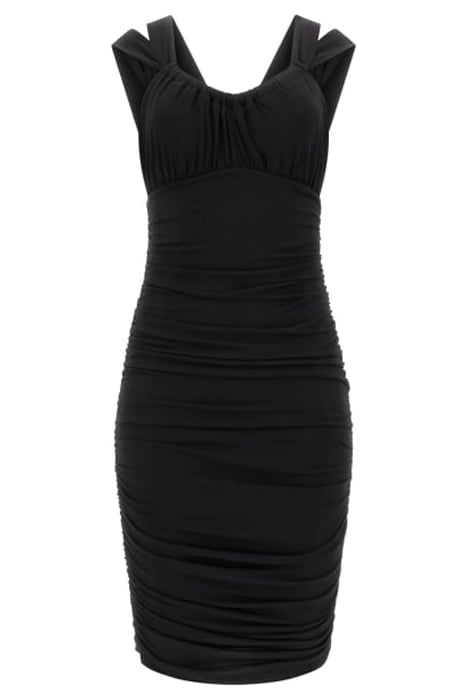 MARCIANO BY GUESS MARA GATHERED DRESS JET BLACK 5