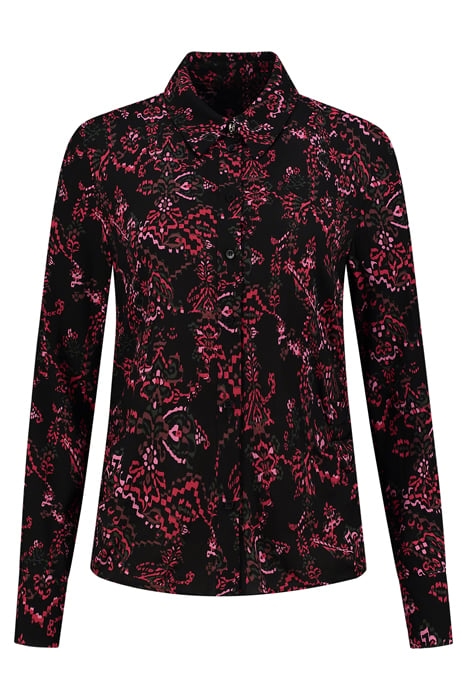 SIENA BLOUSE AZTEC FLOWER CHILI 1