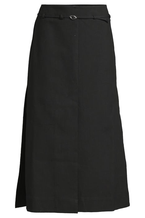COTTON SUITING MAXI SLIT SKIRT BLACK 3