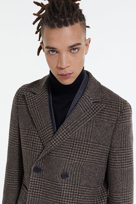 MANTEAU LONG CROISE MOTIF CHEVRONS BROWN 6