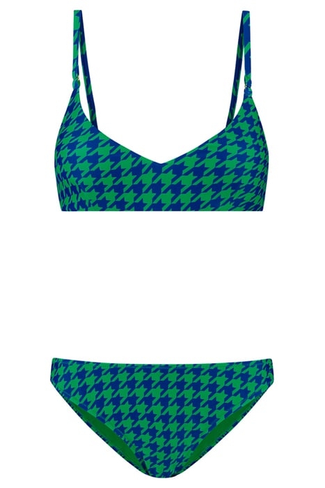 LADIES LOU BIKINI SET PIED DE POULE OCEAN BLUE CHECK 4