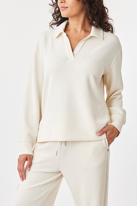 JOHNNY COLLAR SLIT HEM POPOVER EGGNOG 1