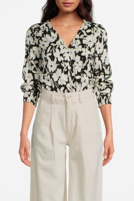 WRAP BLOUSE BLACK NIGHT FLORAL 1