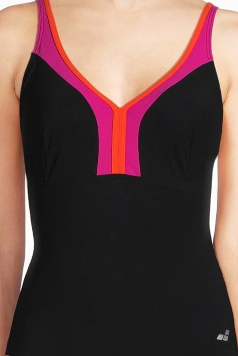 W RENEE WING BACK ONE PIECE C-CUP BLACK-ROSE VIOLET-MANGO 5