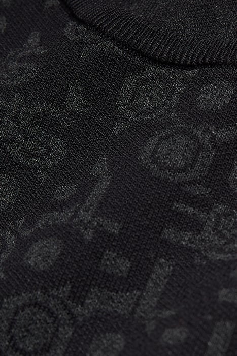 ROBE JACQUARD LOGO ALL OVER BLACK DARK GREY 7