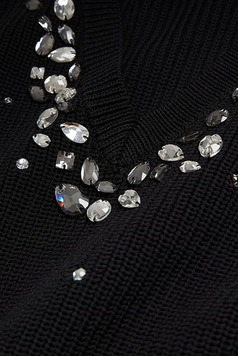 PULL COL V AVEC BIJOUX BLACK 2