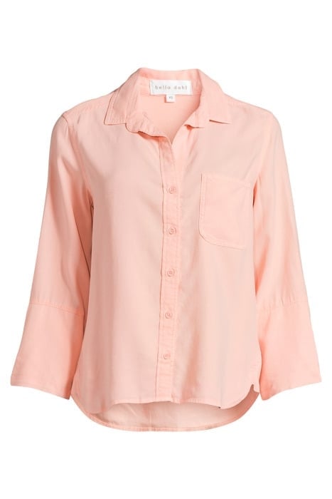 SHIRT TAIL BUTTON DOWN SUNSET CORAL 3