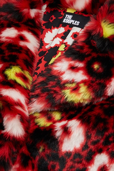 FAUSSE FOURRURE JACQUARD FLEURI DARK RED 7