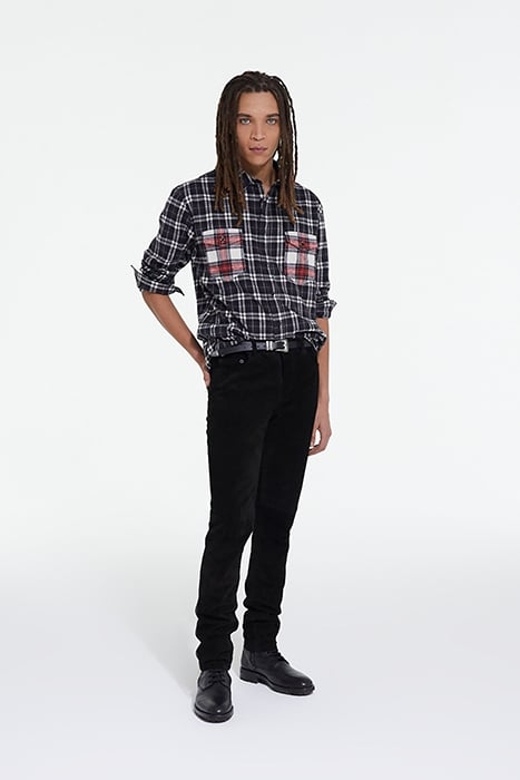 CHEMISE DROITE A CARREAUX POCHES CONTRASTEES BLACK 3