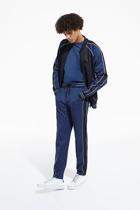 JOGGING AVEC BANDES CONTRASTEES ET PIPING NAVY 3