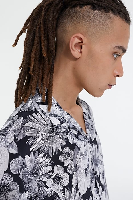 CHEMISE WAKO IMPRIME ROMANTIC GARDEN BLACK WHITE 5
