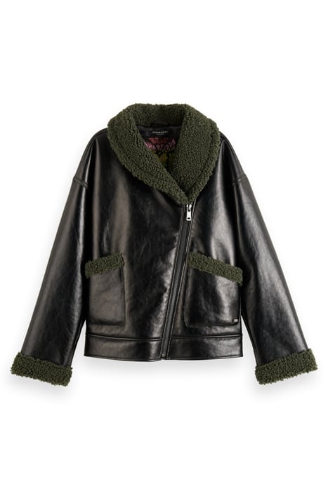 FAUX SHEARLING JACKET EVENING BLACK 3
