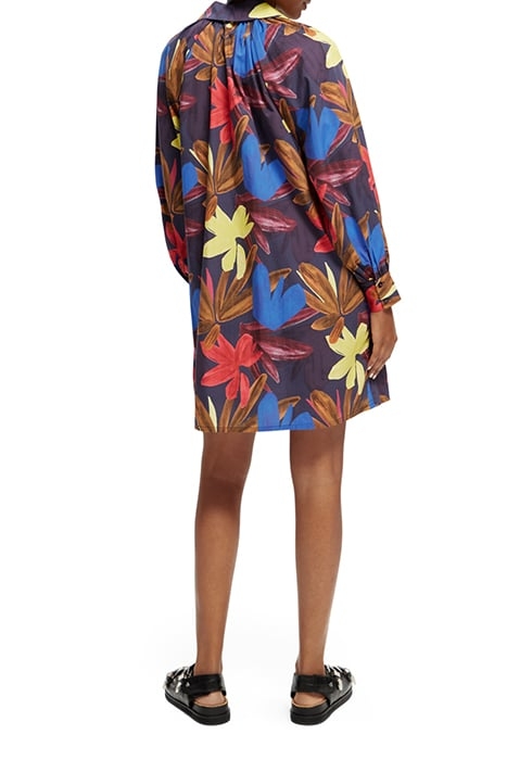PRINTED SHIRT DRESS IN ORGANIC COTTON FLOWER CAMO 3