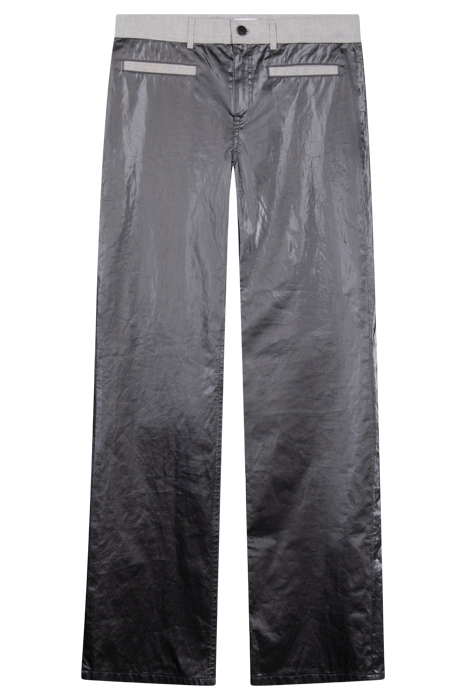 STRAIGHT METALLIC TROUSERS DARK GREY 1