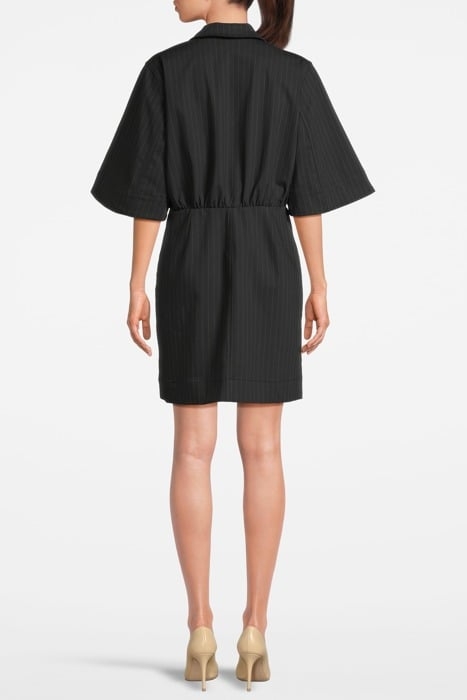 STRETCH STRIPE MINI DRESS BLACK 2