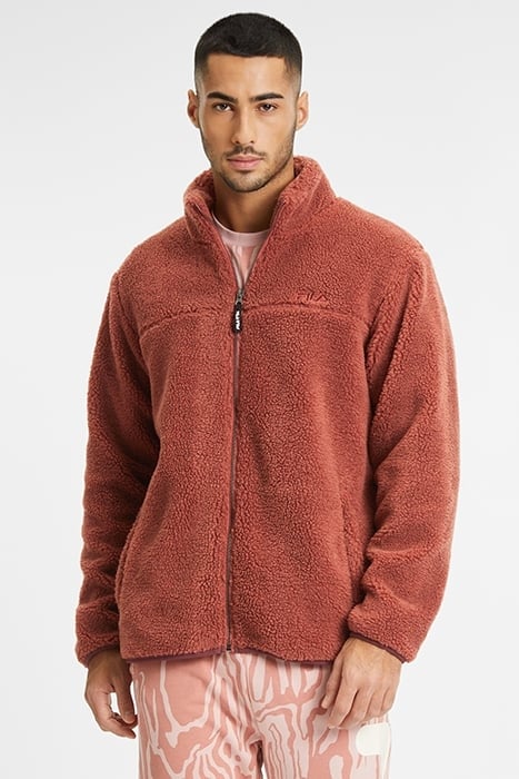 BRAUNLAGE SHERPA FLEECE JACKET MARSALA 1