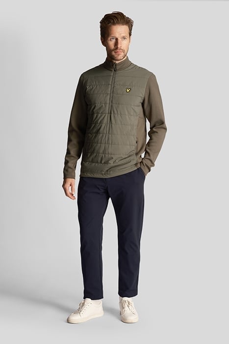 BAFFLE QUILTED QUARTER ZIP MIDLAYER CACTUS GREEN 3