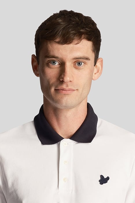 TONAL RINGER POLO SHIRT WHITE/ DARK NAVY 5