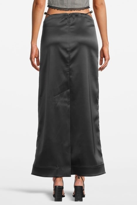 DOUBLE SATIN MAXI SKIRT BLACK 2