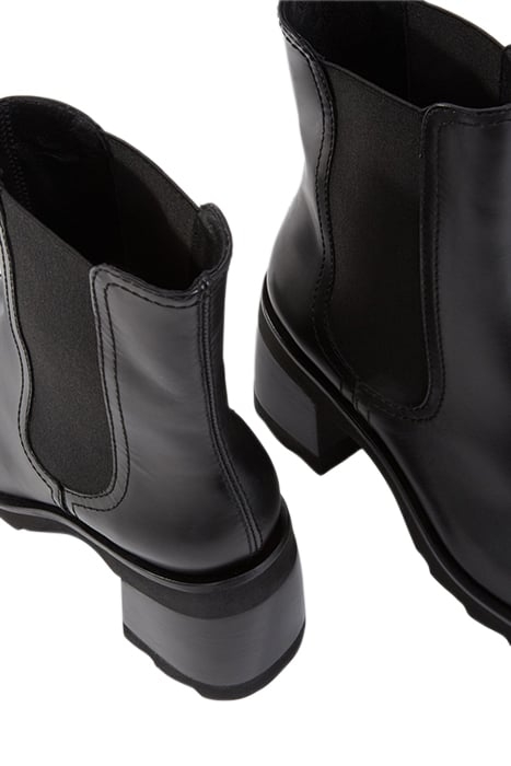 BOTTINES CHELSEA EN CUIR A TALON HAUT BLACK 3