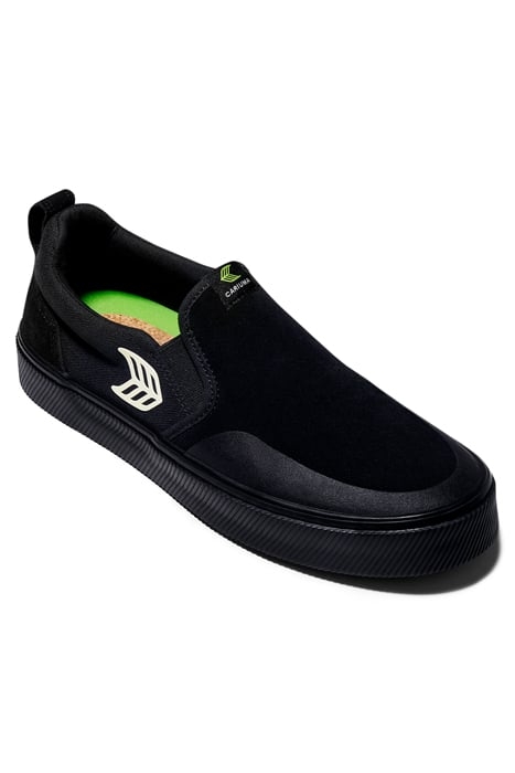 SLIP ON SKATE PRO ALL BLACK SUEDE AND CANVAS SNEAKER 2