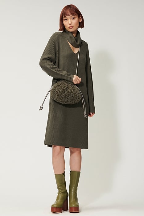 CUT-OUT DRESS GREYISH KHAKI 1