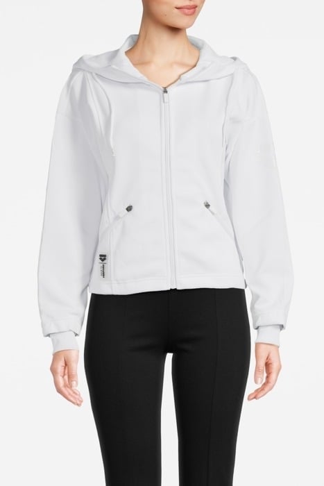 WOMAN HOODIE FULL ZIP OPTICAL WHITE 1