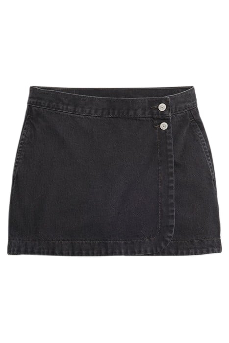 WRAP MINI SKIRT BLACK 3