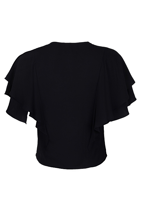 FRILL SLEEVE TOP BLACK 2