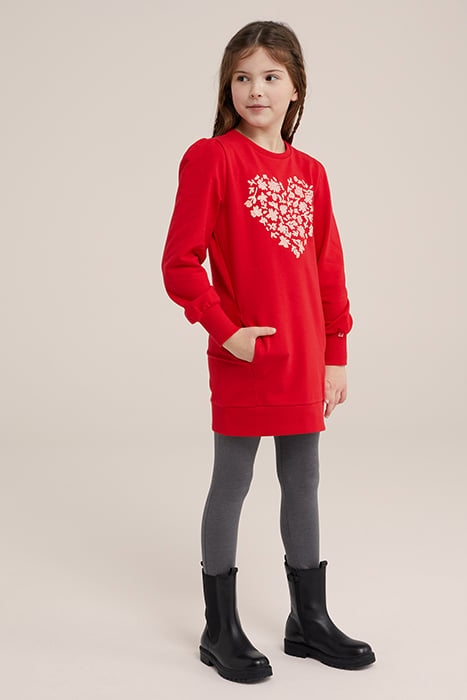 DRESS MID LENGTH RED 2