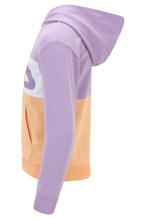 BAAR-EBENHAUSEN BLOCKED ZIP HOODY PEACH QUARTZ-VIOLA-BRIGHT 3