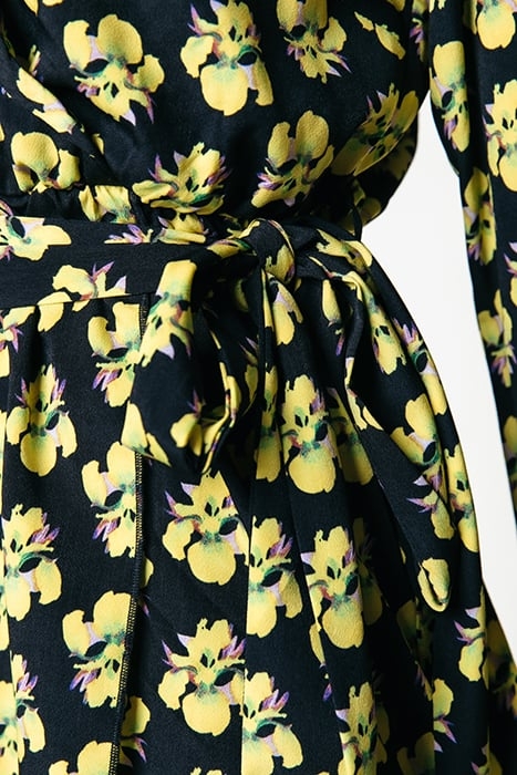 VIVIAN SMALL FLOWER MAXI DRESS LS BRIGHT YELLOW 5