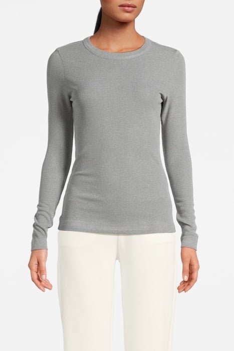 EV GLAM RIB LONGSLEEVE PEBBLE GREY 1