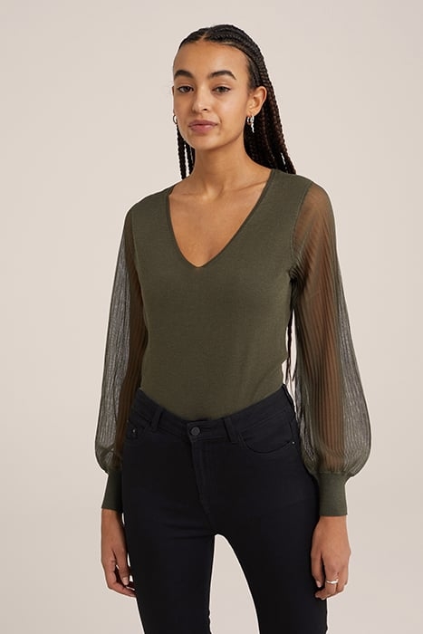 KNITTED PULLOVER KHAKI 1