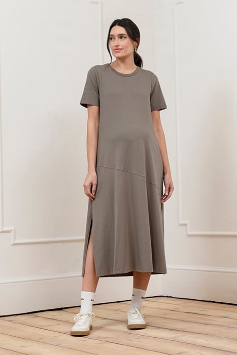 MATERNITY T-SHIRT DRESS KHAKI 1