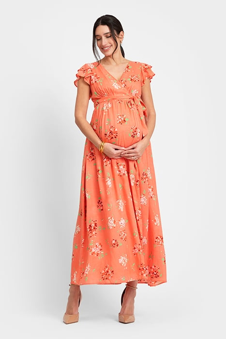 MATERNITY WRAP DRESS PINK 1
