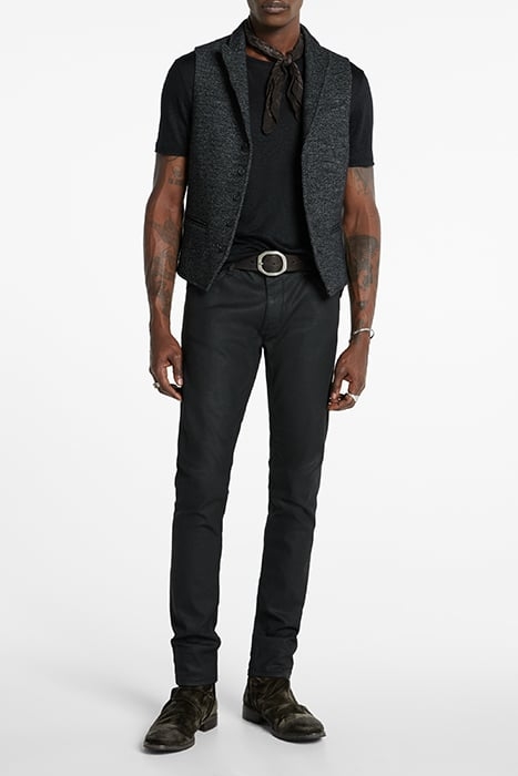 SLIM FIT PEAK LAPEL VEST STEEL GREY 2