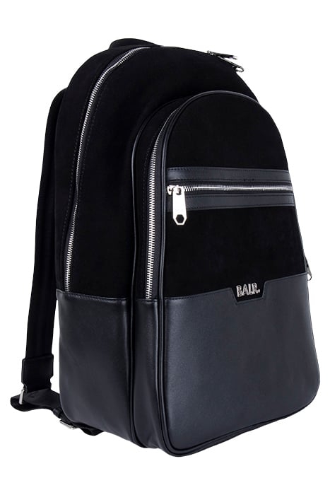UNISEX SORRENTO LEATHER/SUEDE BACKPACK JET BLACK 3